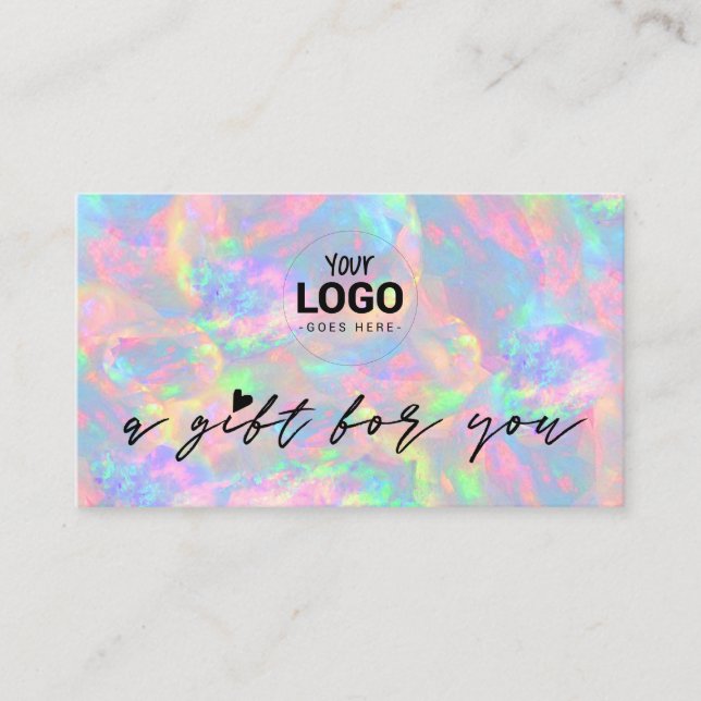 din logotyp pastell opal textur presentkort visitkort (Framsida)