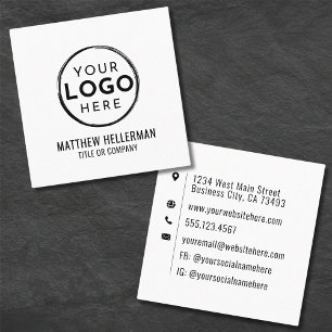 Din Logotyp Professionell Minimalistisk Fyrkantigt Visitkort