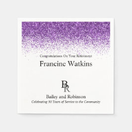 Din Logotyp Professionell Pension Lila Glitter Pappersservett