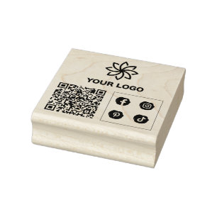 Din Logotyp QR-Anpassningsbar - Business Rubber Fr Stämpel