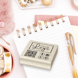 Din Logotyp QR-Anpassningsbar - Business Rubber Fr Stämpel