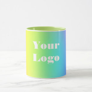 Din Logotyp Rainbow White Mugg