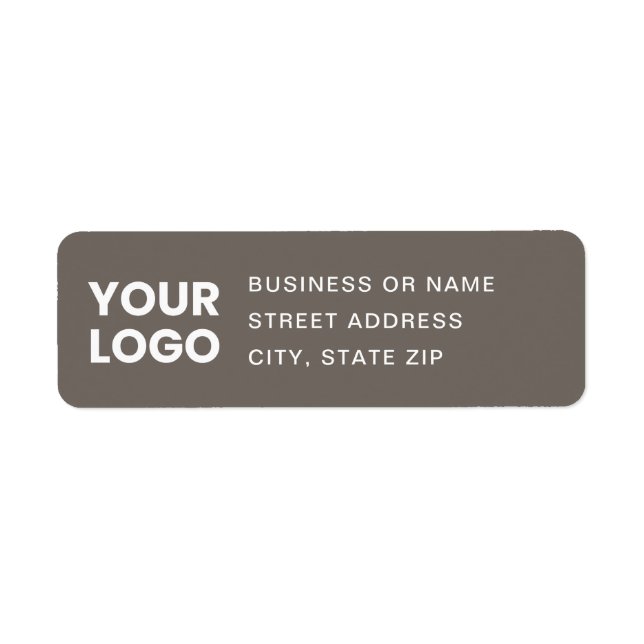 Din logotyp & redigerbar text returadress etikett (Framsidan)