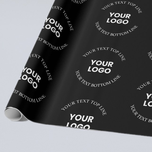 Din logotyp & redigerbar text | Upprepad mönster Presentpapper (Skapare uppladdad)