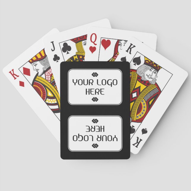 Din Logotyp - Rektangel - Bakgrund VIT Casinokort (Baksidan)