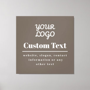 Din Logotyp Retro Modern Modern Beige och Light Gr Canvastryck