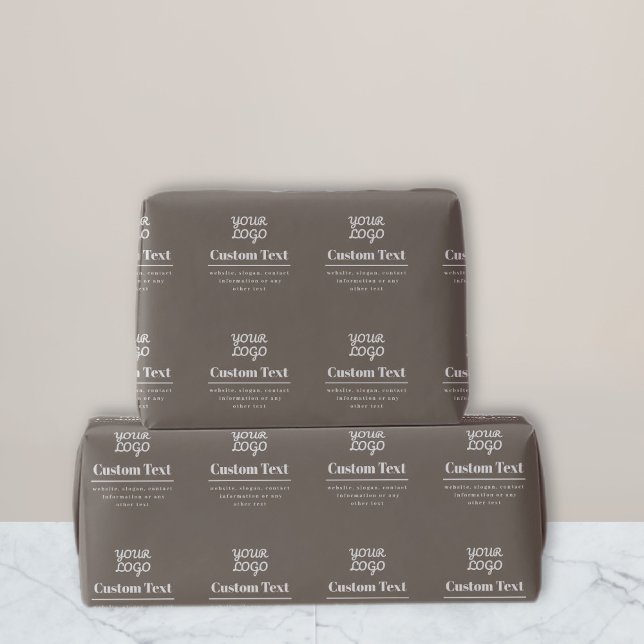 Din logotyp Retro-moderna moderna beige & ljust gr Presentpapper (Skapare uppladdad)