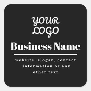 Din Logotyp Retromodern Black & White Fyrkantigt Klistermärke