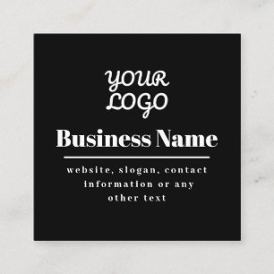 Din Logotyp Retromodern Black & White Fyrkantigt Visitkort
