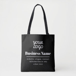 Din Logotyp Retromodern Black & White Tygkasse