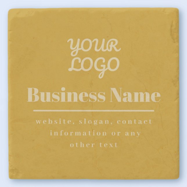 Din Logotyp Retromodern Mörk och ljusa Guld Stenunderlägg (Skapare uppladdad)