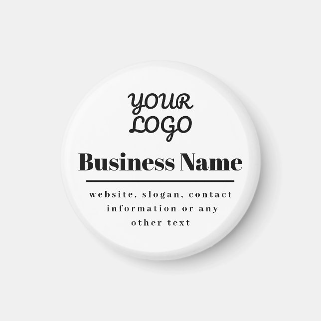 Din Logotyp Retromodern vit och svart Magnet (Framsidan)