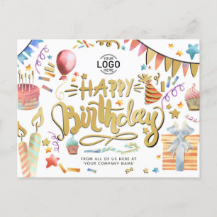 Din Logotyp Roligt Party Faux Guld Business Birday Helg Vykort