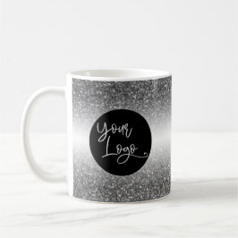 Din Logotyp, Silver och White Ombre Kaffemugg