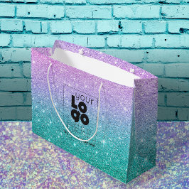 Din Logotyp Sjöjungfru Ombre Glitter Pappra Shoppi