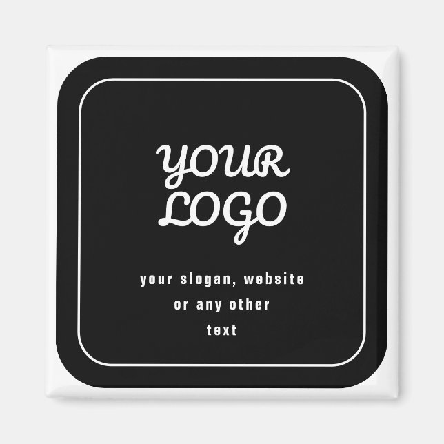 Din logotyp & slogan eller annan text | Svart & Vi Magnet (Framsidan)