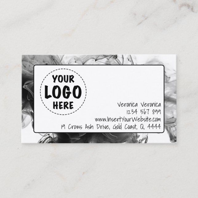 Din Logotyp Smokey Gothic Monochrome Visitkort (Framsida)