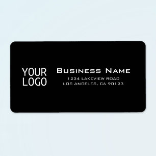 Din Logotyp Snyggt Modern Black Returadress Adressetikett
