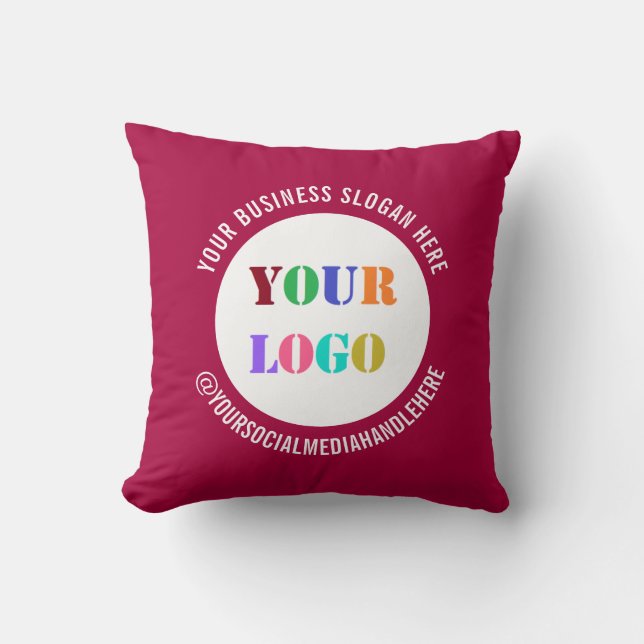 Din Logotyp Social Media Pillow Anpassningsbar Fär Kudde (Framsida)