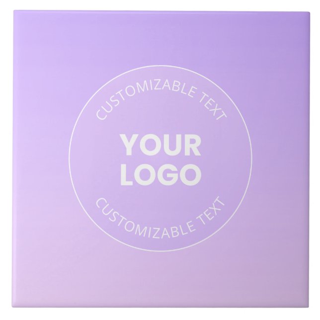 Din logotyp | Subtil Lavendel Ombre Gradient Kakelplatta (Framsidan)