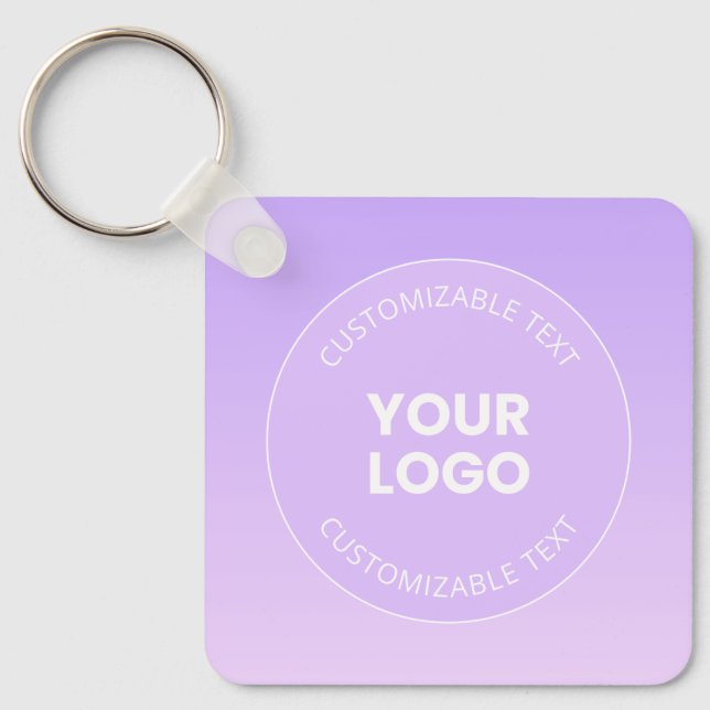 Din logotyp | Subtil Lavendel Ombre Gradient Nyckelring (Framsida)