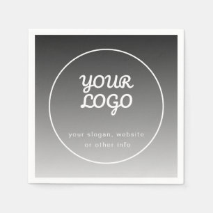 Din logotyp & text Mörkgrå gradient Pappersservett