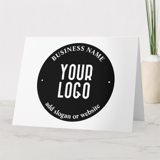 Din Logotyp Text och Upload | Redigerbart svart oc Kort (Framsida)