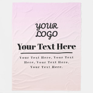 Din logotyp & text Rosa & Peach Ombre Fleecefilt