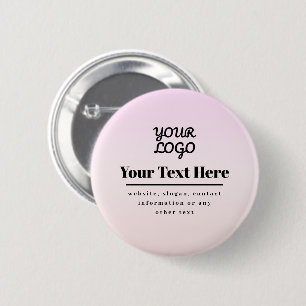 Din logotyp & text Rosa & Peach Ombre Knapp