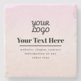 Din logotyp & text | Rosa & Peach Ombre Stenunderlägg