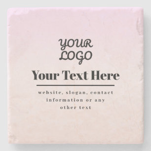 Din logotyp & text Rosa & Peach Ombre Stenunderlägg