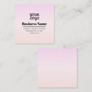 Din logotyp & text Rosa & Peach Ombre Tilläggskort