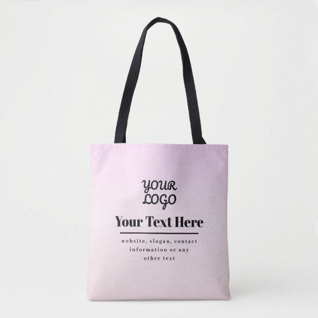 Din logotyp & text | Rosa & Peach Ombre Tygkasse (Framsida)