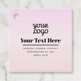 Din logotyp & text | Rosa & Persika Ombre Gåvor Etiketter