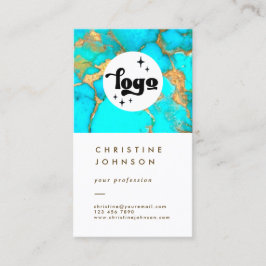 din logotyp turkoskalstenssten på vitt affärskort visitkort