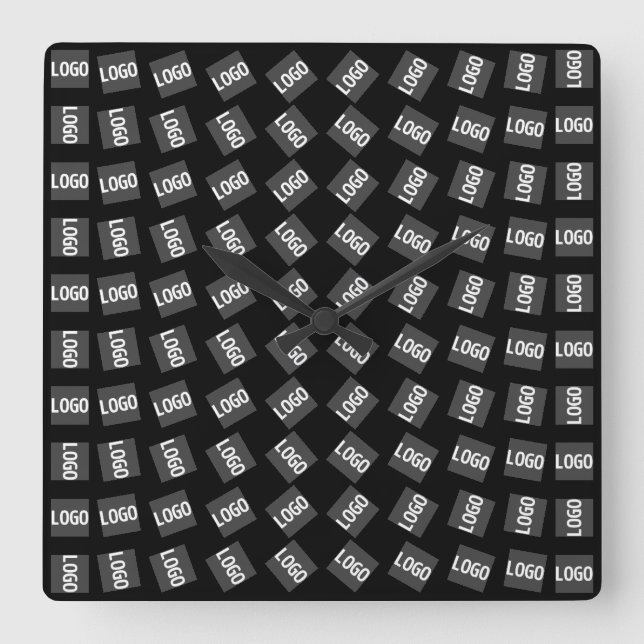 Din Logotyp | Unik Logotyp, design eller Mönster Fyrkantig Klocka (Framsida)