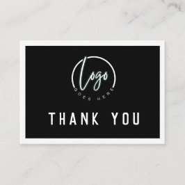 Din Logotyp vit på svart kundtjänstkort Visitkort