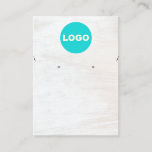 Din Logotyp White Wood Necklace Earring Visitkort