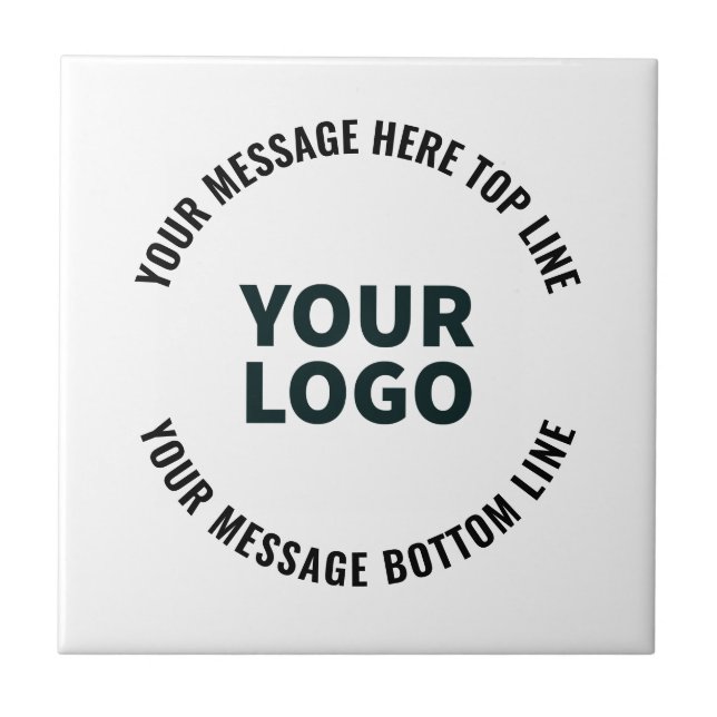 Din logotypdesign eller bild | Fet redigerbar text Kakelplatta (Framsidan)
