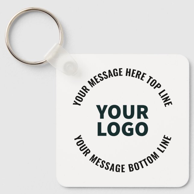 Din logotypdesign eller bild | Fet redigerbar text Nyckelring (Framsida)