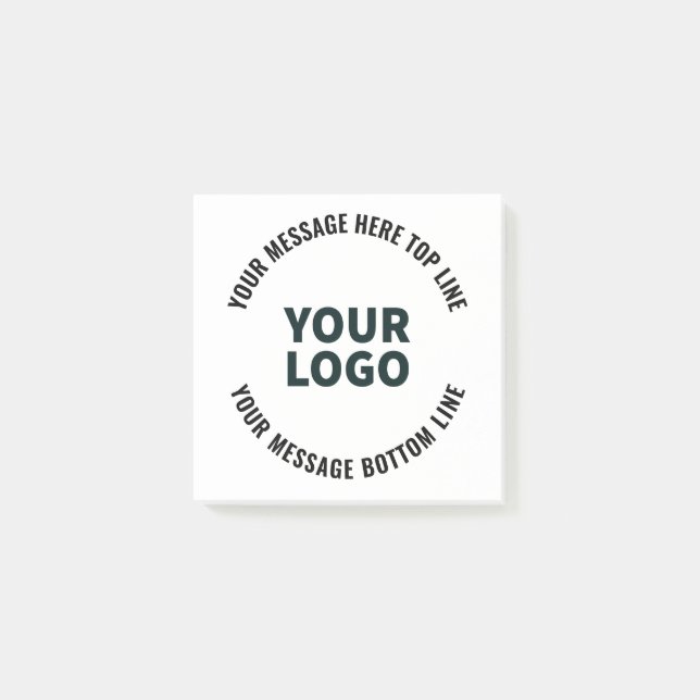 Din logotypdesign eller bild | Fet redigerbar text Post-it Block (Framsida)