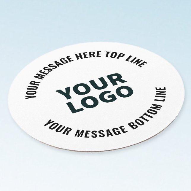Din logotypdesign eller bild | Fet redigerbar text Underlägg Papper Rund (Skapare uppladdad)