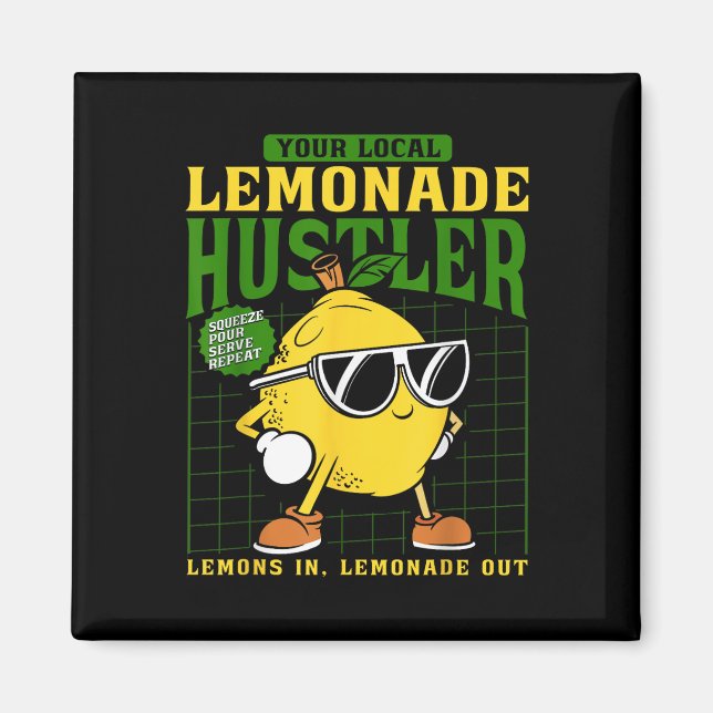 Din Lokala Lemonad Smugglare Rolig Citronstånd Bos Magnet (Framsidan)