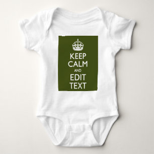 Din Lugn för textBehålla och på Oliv grönt dekorat T Shirt