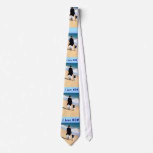 Din Mamma Foto Nacke Tie och Text Personlig Gåva Slips