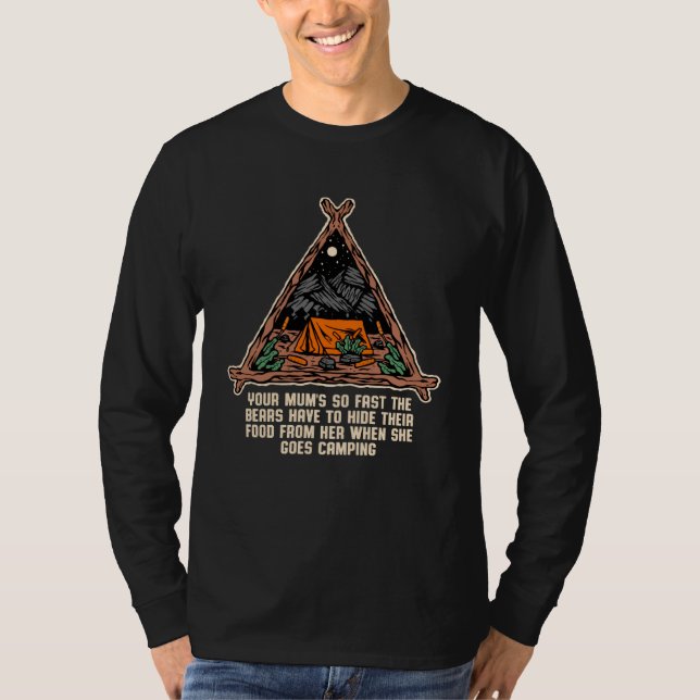 Din Mamma Så Snabb Camping Mamma Husbil Mamma Barn T Shirt (Framsida)