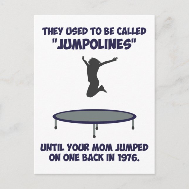 Din mamma uppfann trampolinen vykort (Framsida)