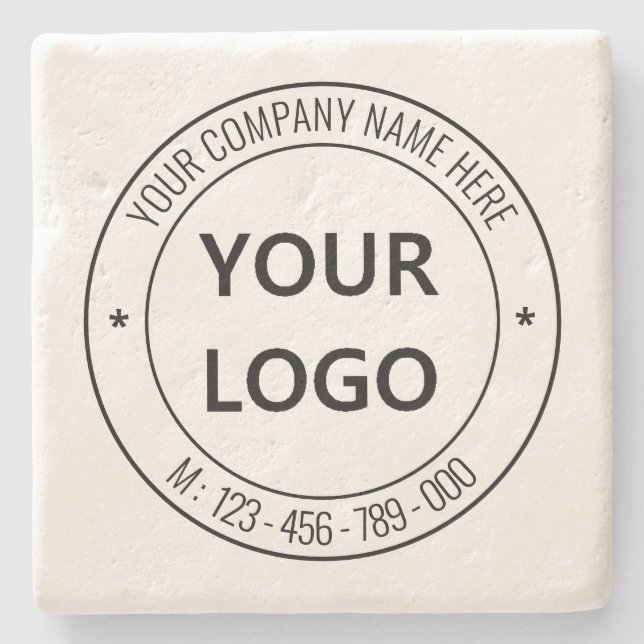 Din Märkta Reklam Marmor Coaster Exempel Stenunderlägg (Framsidan)
