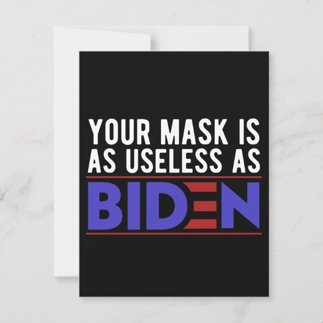 Din mask är lika användbar som Biden Spara Datumet (Framsida)