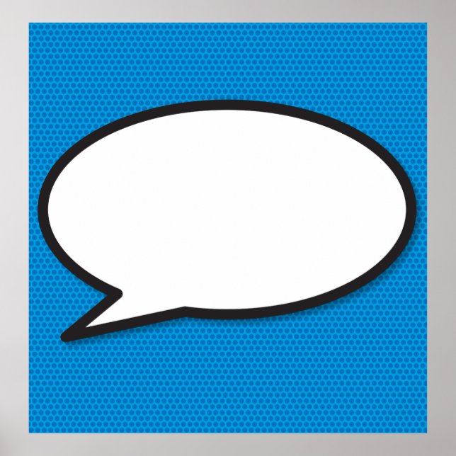 Din Meddelande Pratbubbla Kul Retro Serietidning Poster (Framsidan)